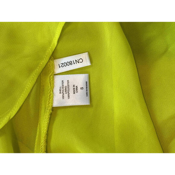 DISCOUNT SHIPPING NWT Vibrant Neon Yellow Sheer Maxi Halter Top - Picture 9 of 9